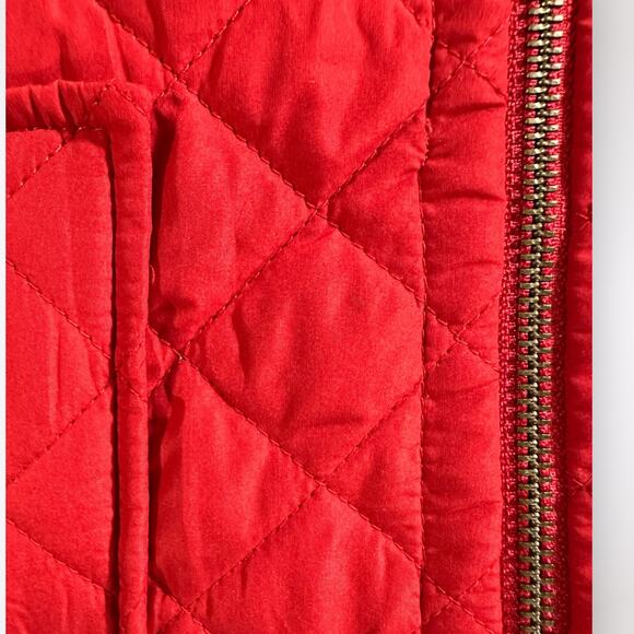 J Jill Quilted Puffer Vest Women’s Size Medium Red Full Zip Sleeveless Active - Picture 3 of 7